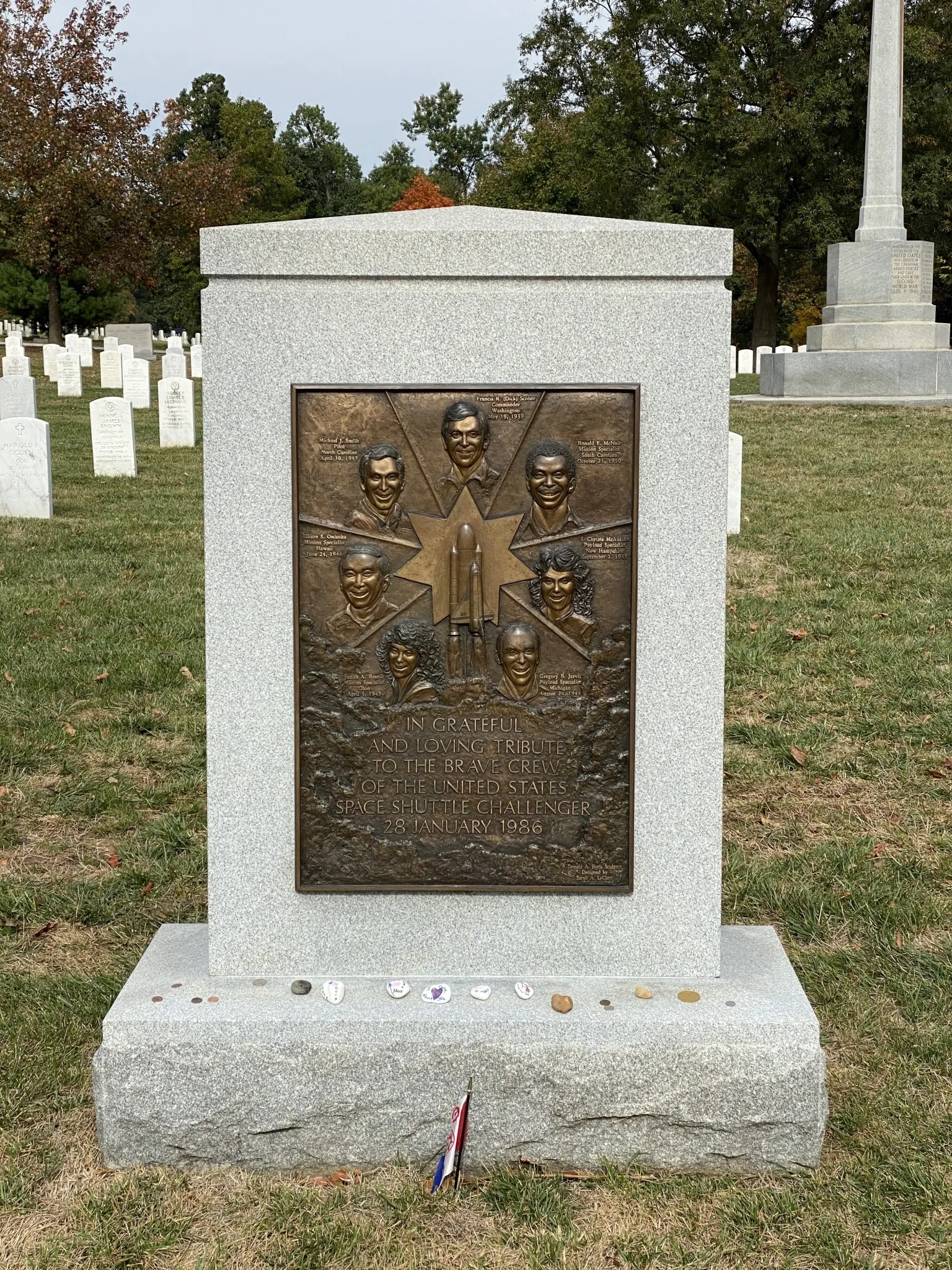 A memorial for the Challenger astronauts