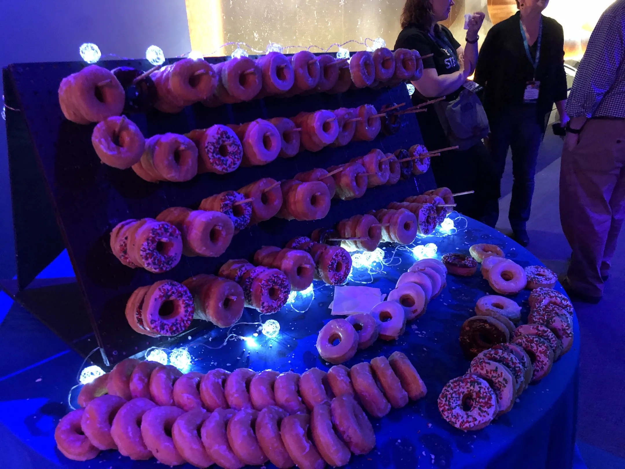 A wall of donuts