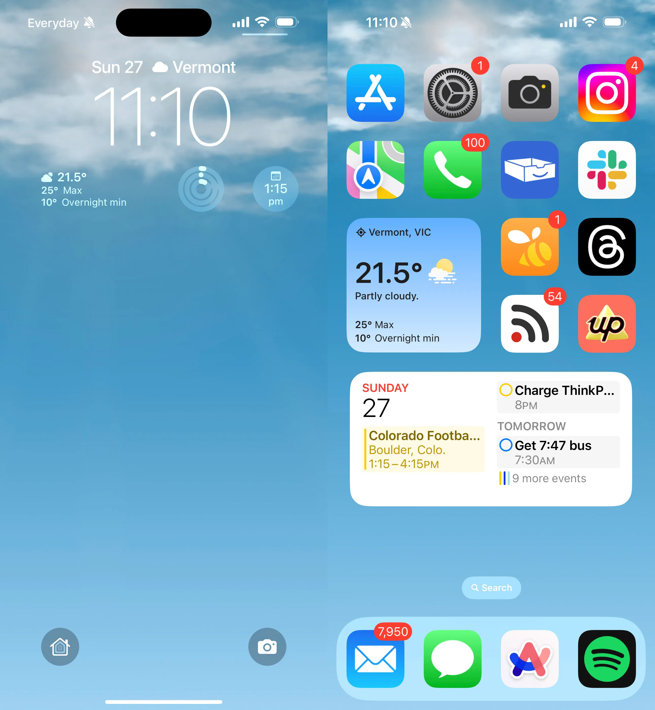 iPhone homescreen