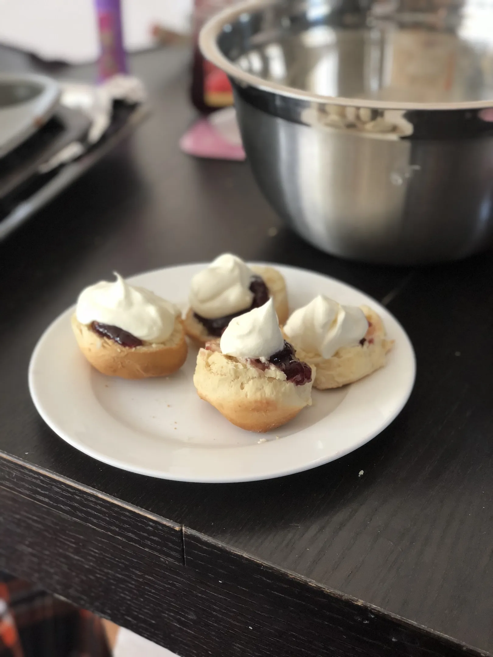 Scones with jam and cream