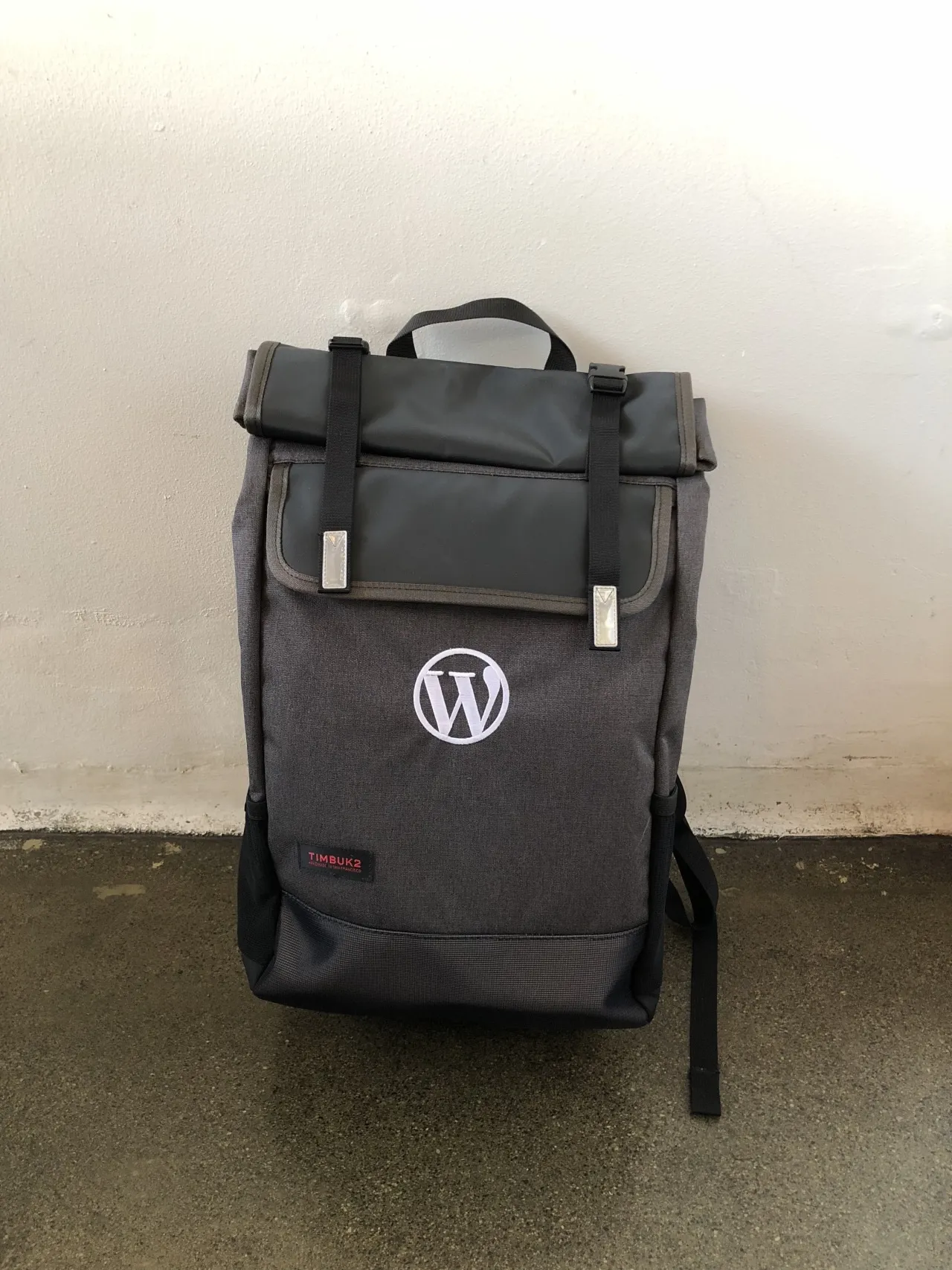 A company-branded backpack